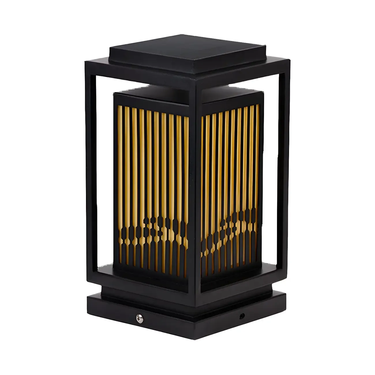 Solar Vertical Black Metal Rectangular Post Cap Light Image - 9