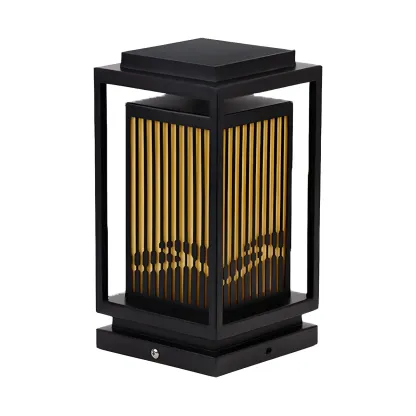 Solar Vertical Black Metal Rectangular Post Cap Light Image - 9