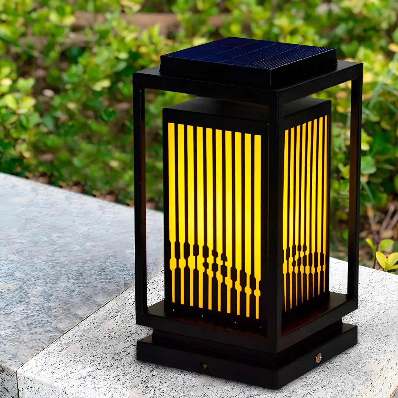Solar Vertical Black Metal Rectangular Post Cap Light Image - 5 | homeyfad