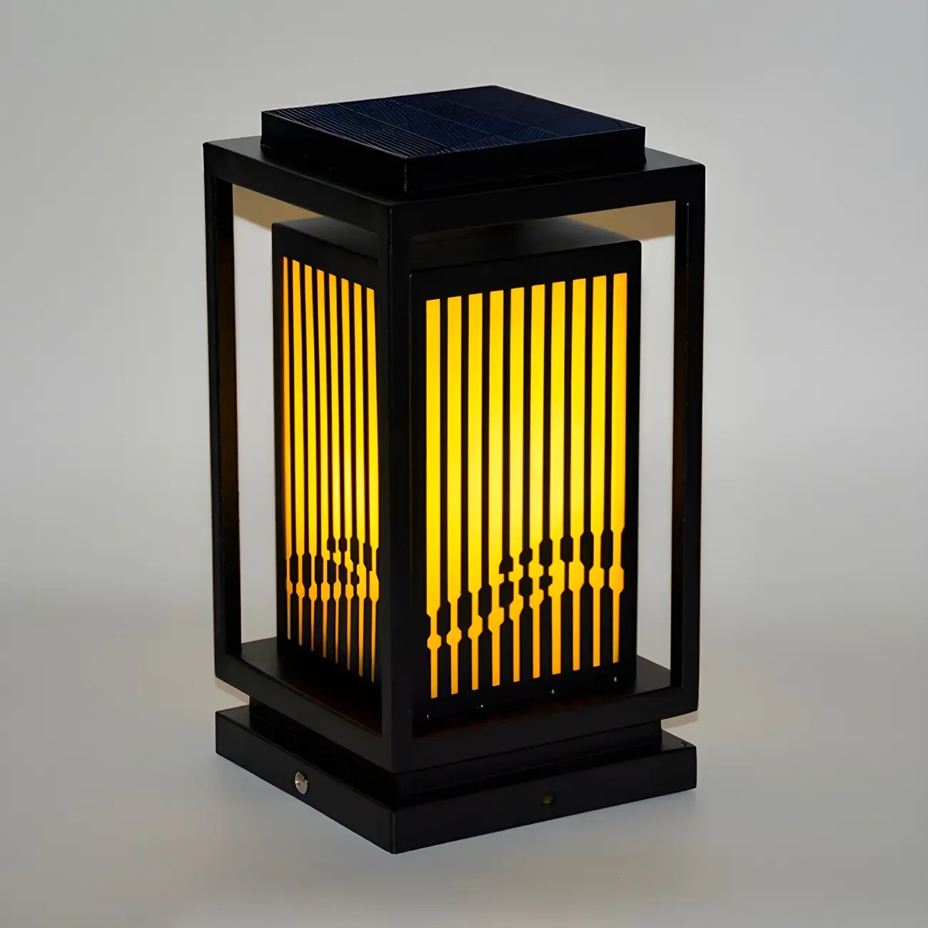 Solar Vertical Black Metal Rectangular Post Cap Light Image - 6