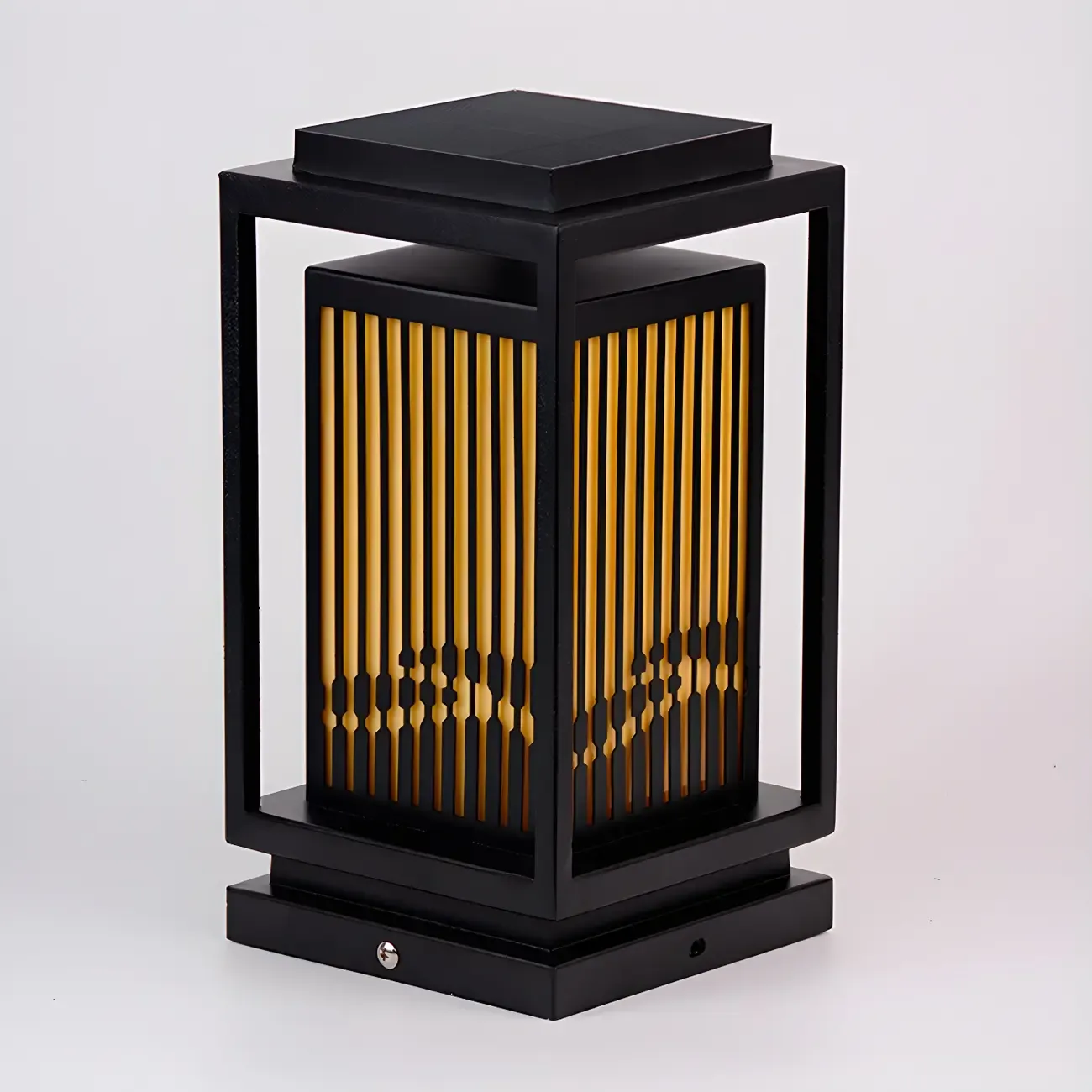 Solar Vertical Black Metal Rectangular Post Cap Light Image - 10