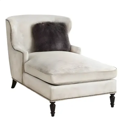French Country Solid Color Flannel Armless Chaise Lounge Image - 2