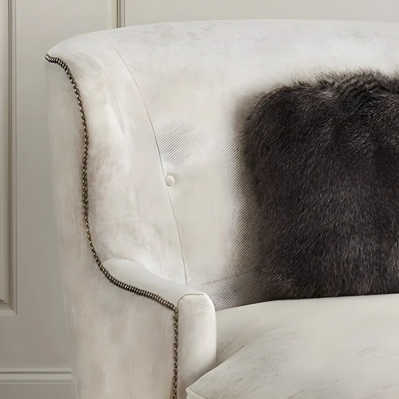 French Country Solid Color Flannel Armless Chaise Lounge Image - 3 | homeyfad