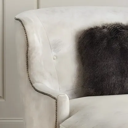 French Country Solid Color Flannel Armless Chaise Lounge Image - 3