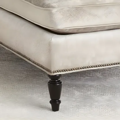 French Country Solid Color Flannel Armless Chaise Lounge Image - 5