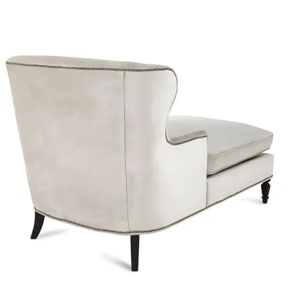 French Country Solid Color Flannel Armless Chaise Lounge Image - 7