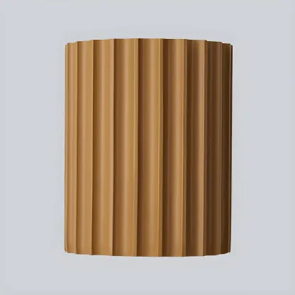 Modern Ribbed Half Cylinder Up Down Wall Sconce Image - 10