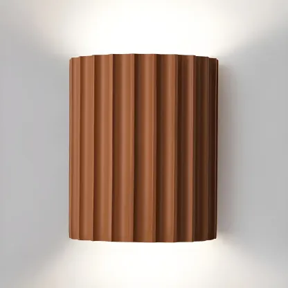 Modern Ribbed Half Cylinder Up Down Wall Sconce Image - 13