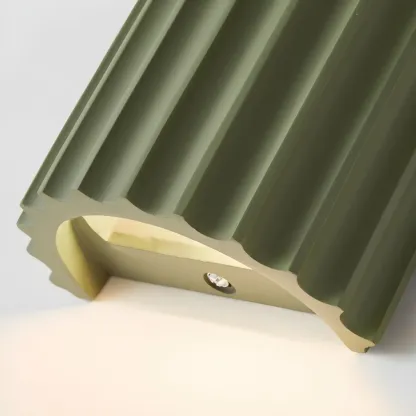 Modern Ribbed Half Cylinder Up Down Wall Sconce Image - 14