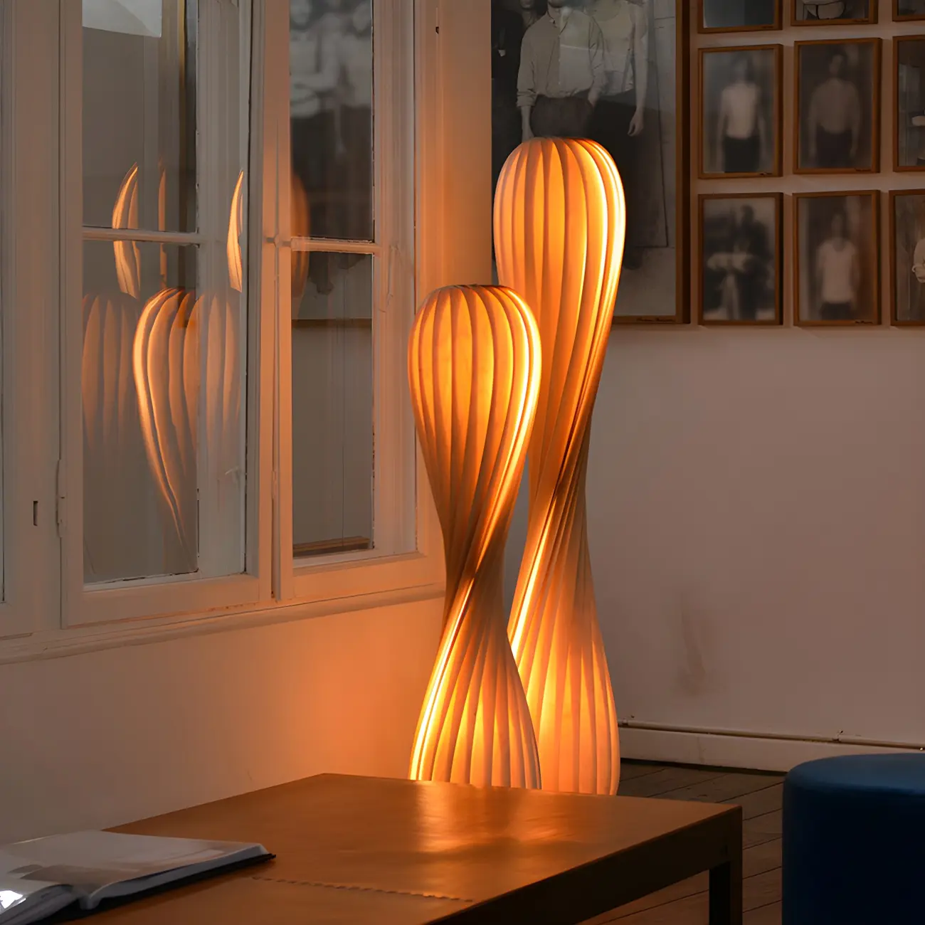 Novelty Wooden Spiral Twisted Floor Lamp for Living Room Image - 11 | homeyfad