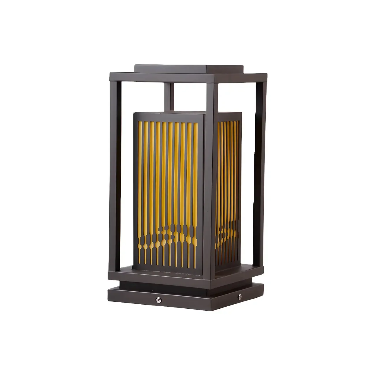 Black Metal Vertical Striped Post Cap Light Image - 8