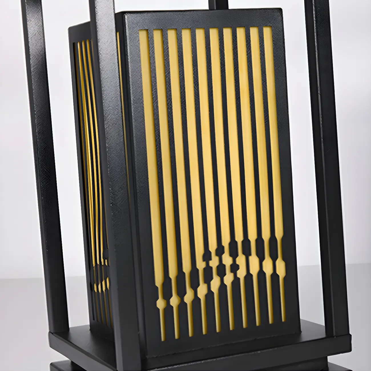 Black Metal Vertical Striped Post Cap Light Image - 12 | homeyfad