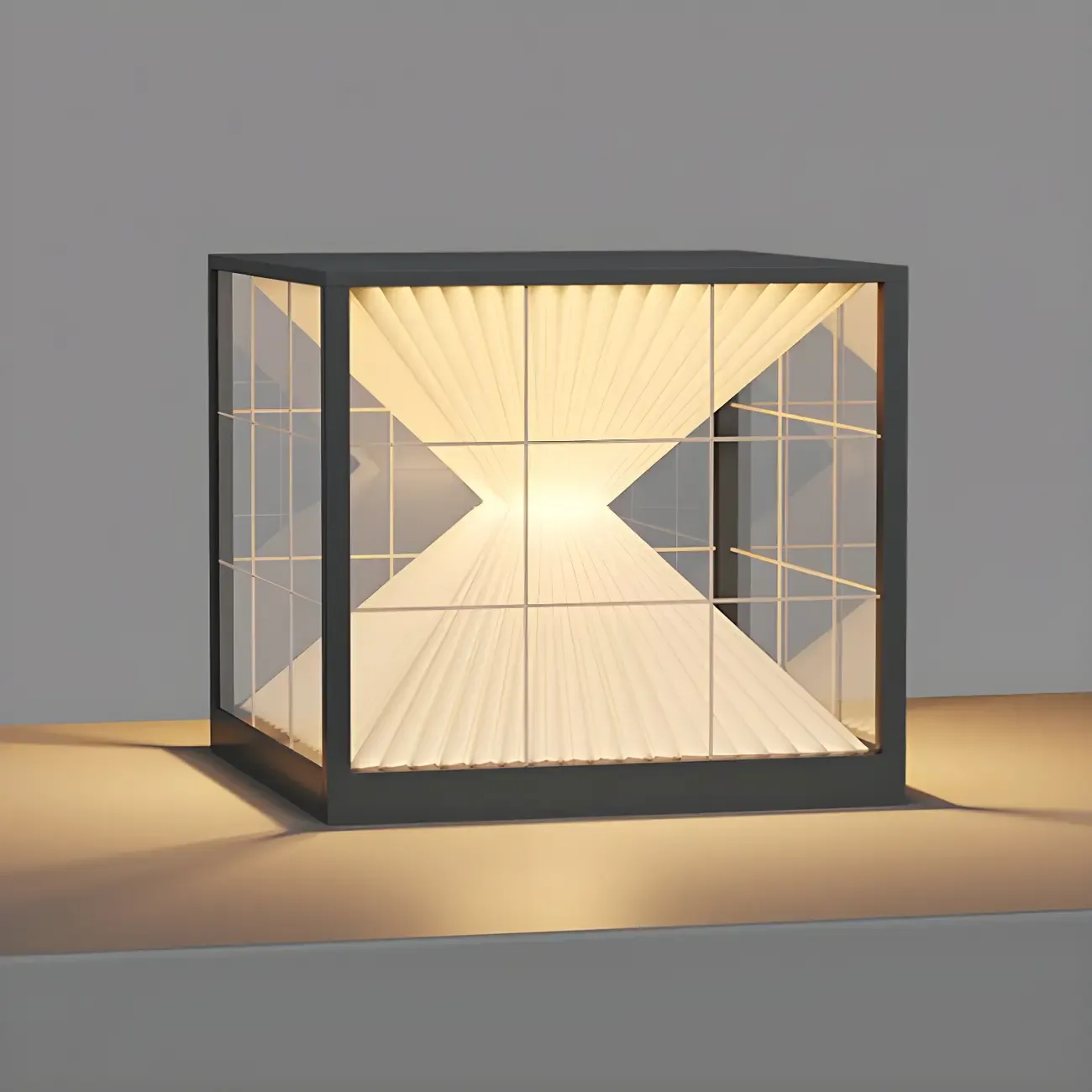 Modern Solar Two-Tier Shade Cube Post Cap Light Image - 2