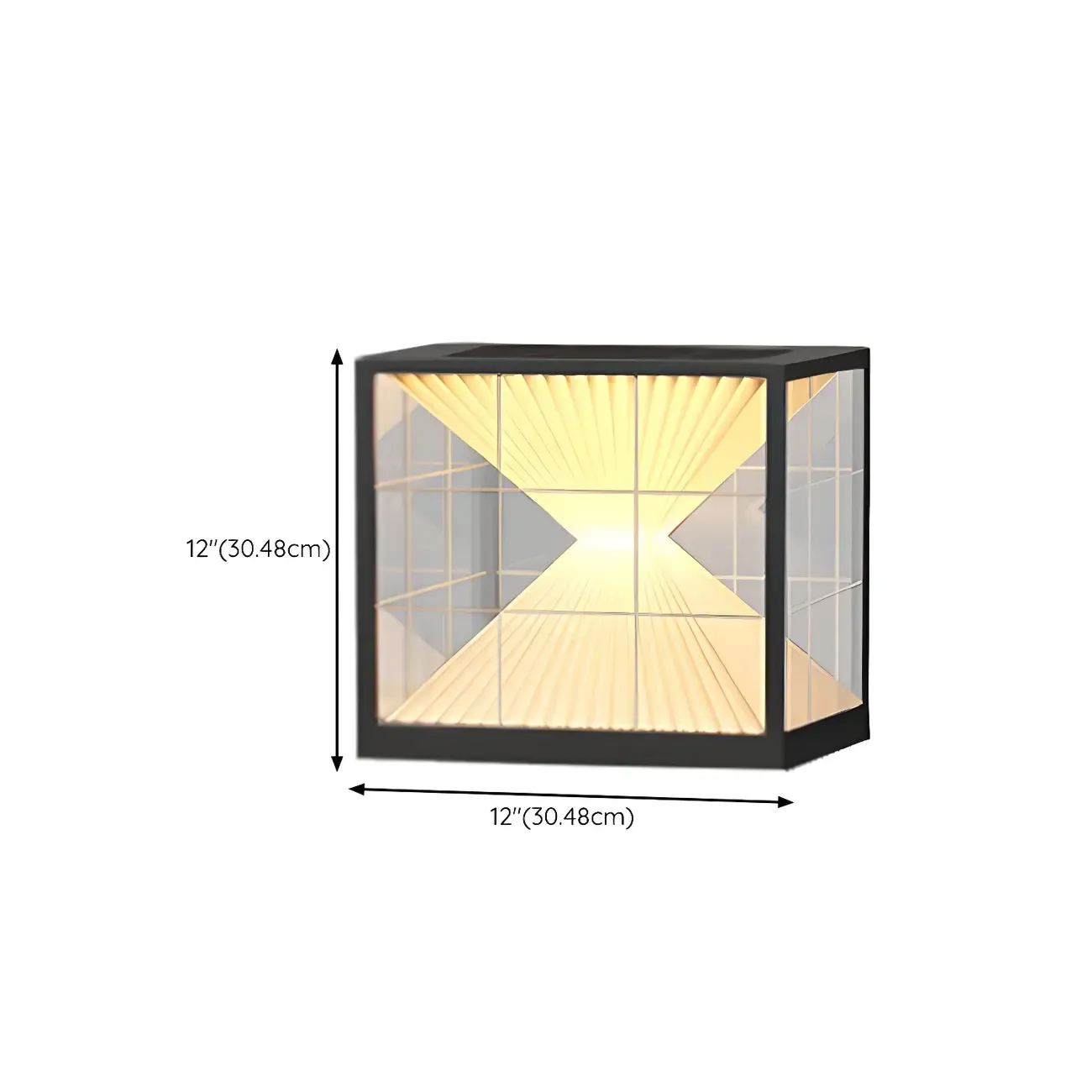Modern Solar Two-Tier Shade Cube Post Cap Light Image - 13