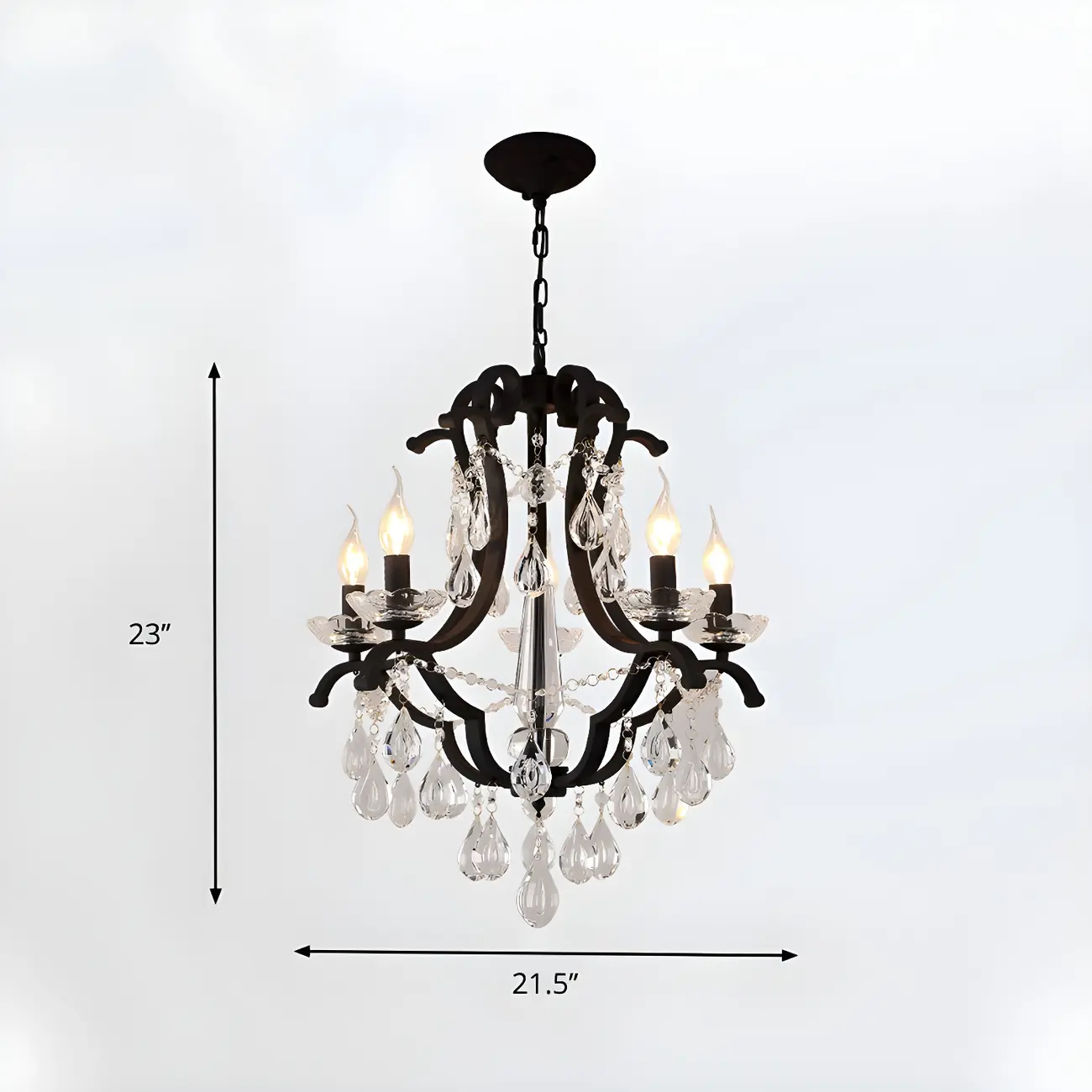 Traditional Black Crystal Candlestick Chandelier Image - 9 | homeyfad