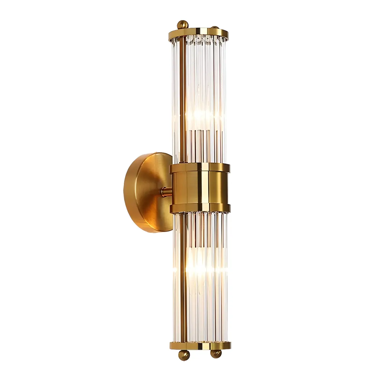 Modern Gold Cylinder Vanity Light with Crystal for Bathroom Use Image - 6 | homeyfad