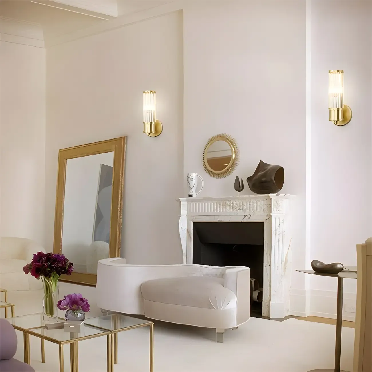 Modern Gold Cylinder Vanity Light with Crystal for Bathroom Use Image - 11