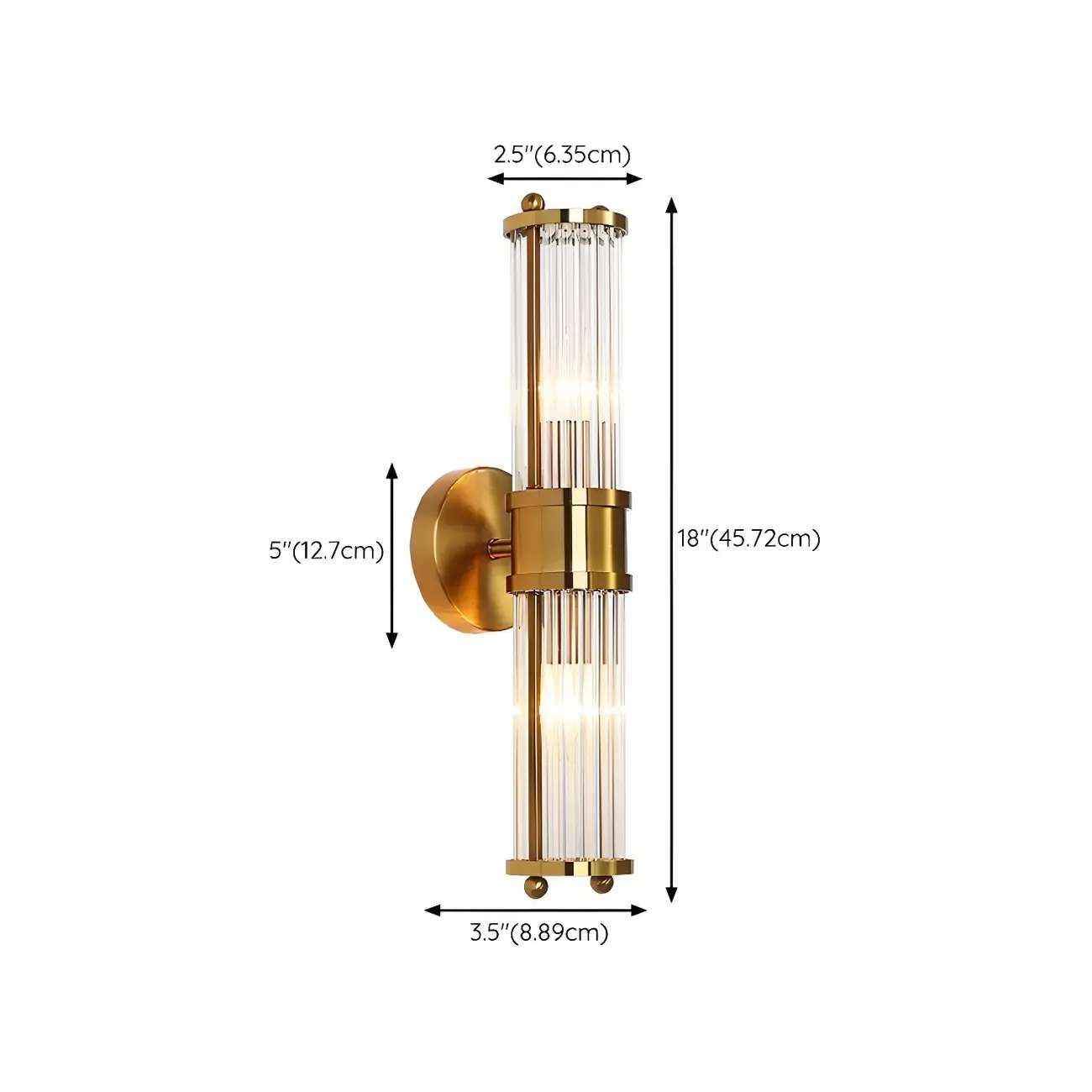 Modern Gold Cylinder Vanity Light with Crystal for Bathroom Use Image - 14