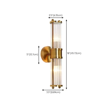 Modern Gold Cylinder Vanity Light with Crystal for Bathroom Use Image - 14