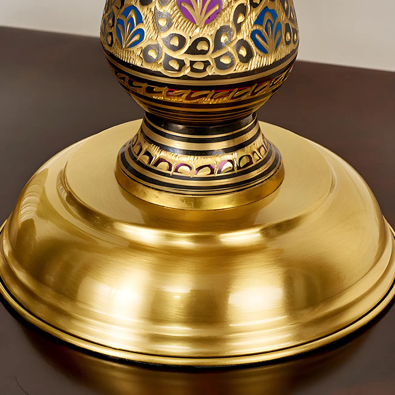 Antique Brass 2-Light Stained Glass Dome-Shape Table Lamp Image - 10 | homeyfad