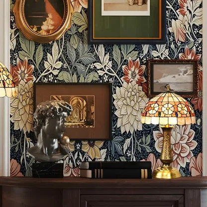 Antique Brass 2-Light Stained Glass Dome-Shape Table Lamp Image - 11