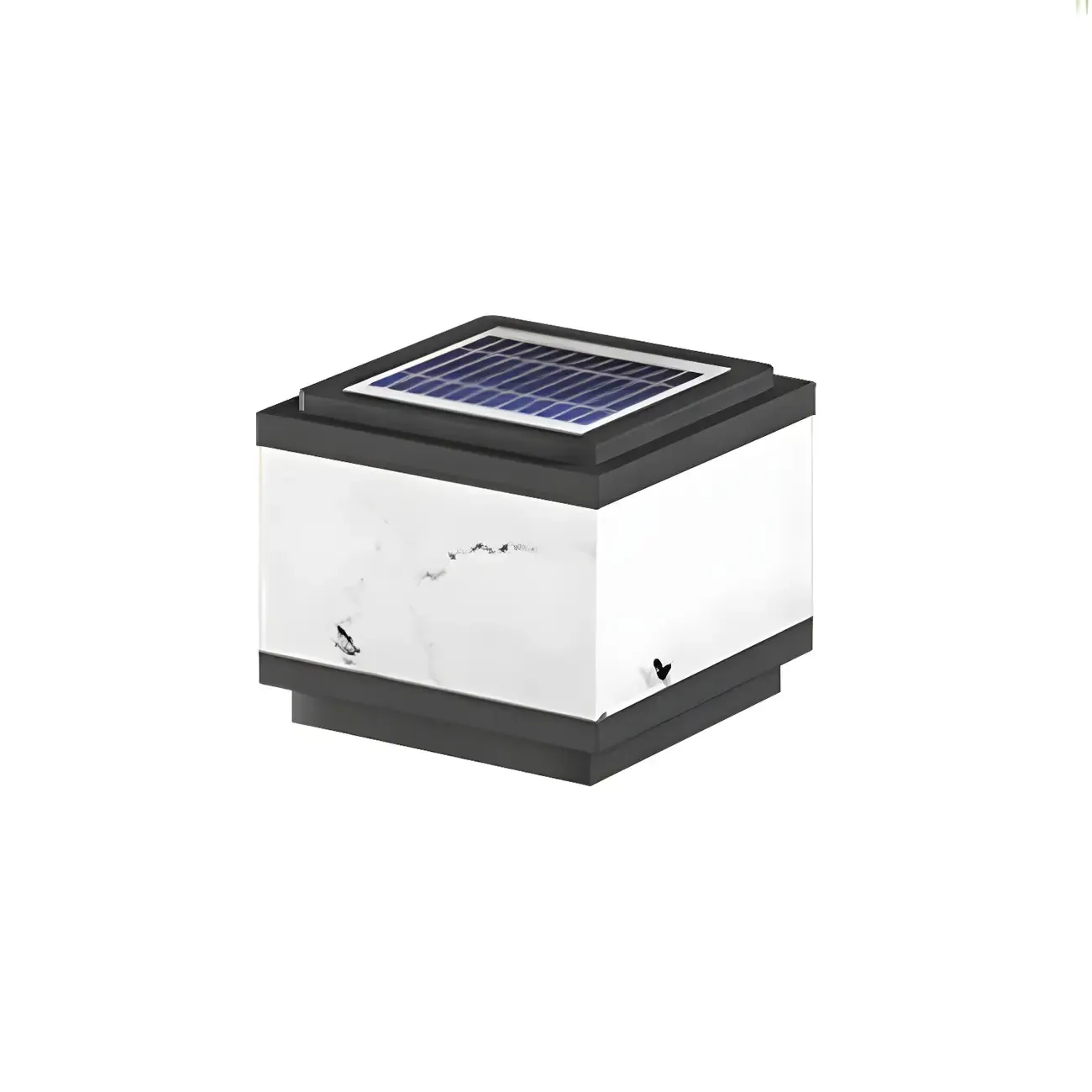 Solar Black White Ambient Post Cap Light Image - 10