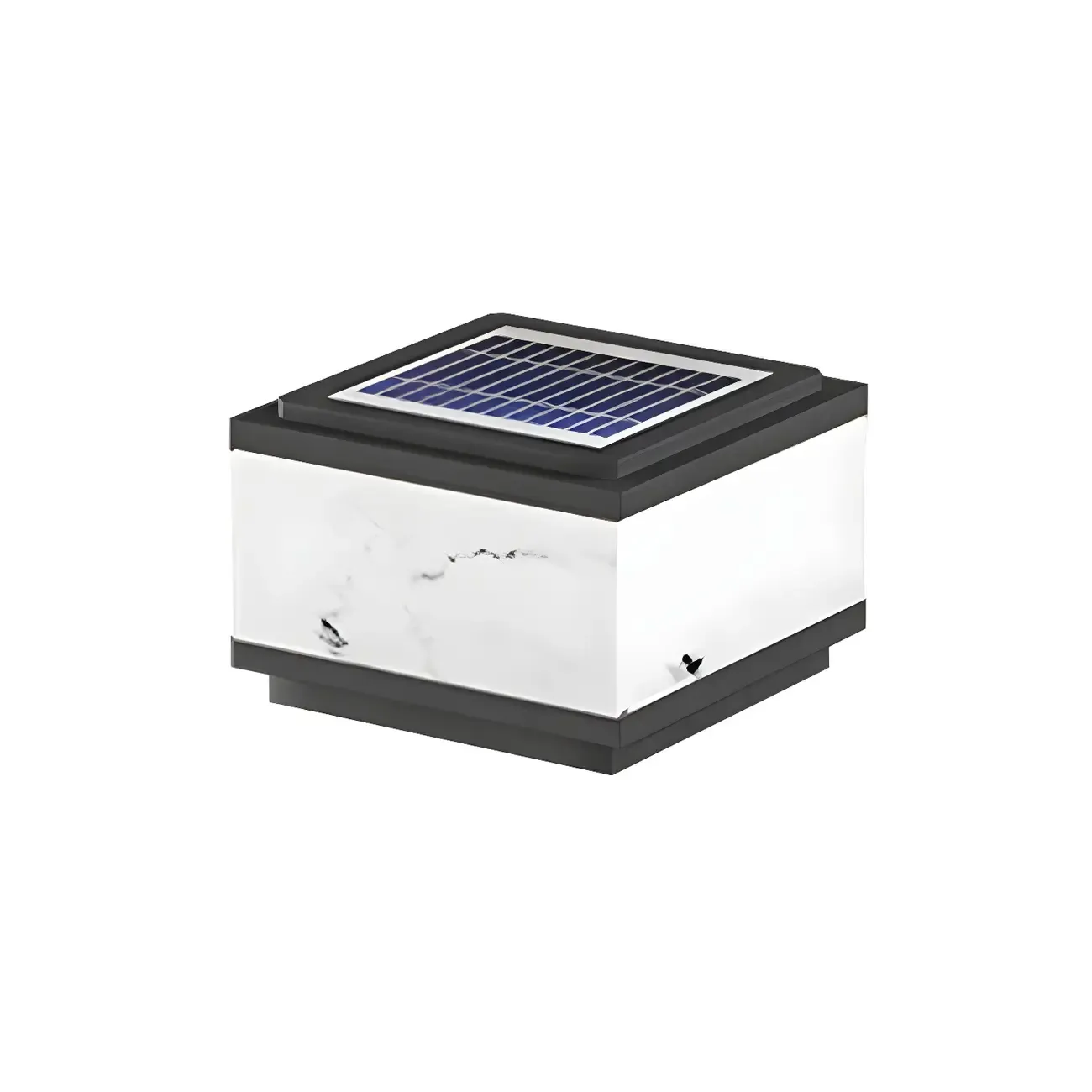 Solar Black White Ambient Post Cap Light Image - 11