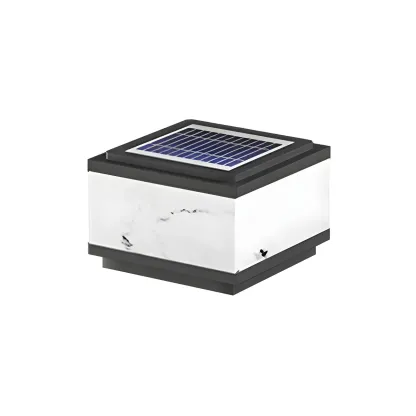 Solar Black White Ambient Post Cap Light Image - 11