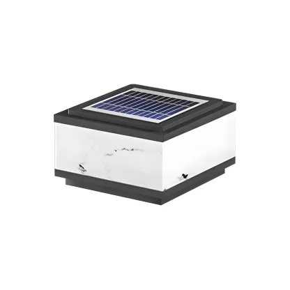 Solar Black White Ambient Post Cap Light Image - 12