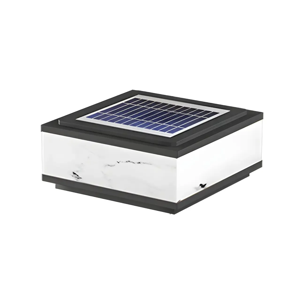 Solar Black White Ambient Post Cap Light Image - 13