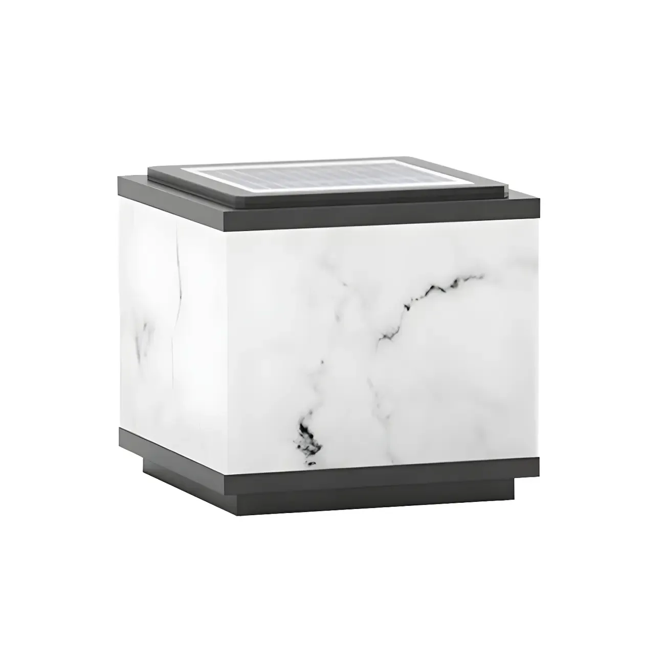 Solar Black White Ambient Post Cap Light Image - 14