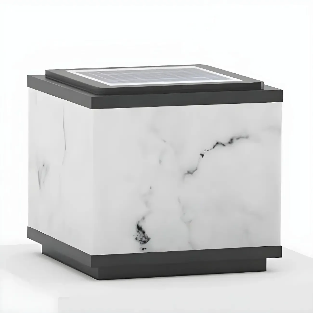 Solar Black White Ambient Post Cap Light Image - 16