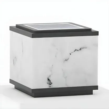 Solar Black White Ambient Post Cap Light Image - 16