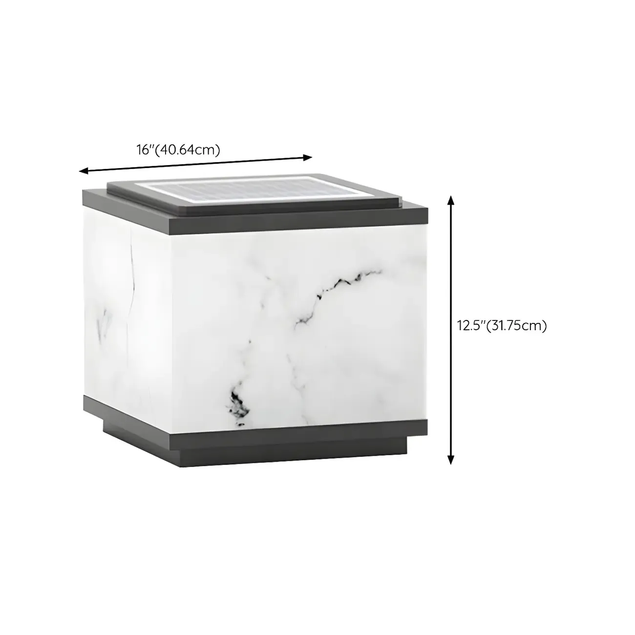 Solar Black White Ambient Post Cap Light #size