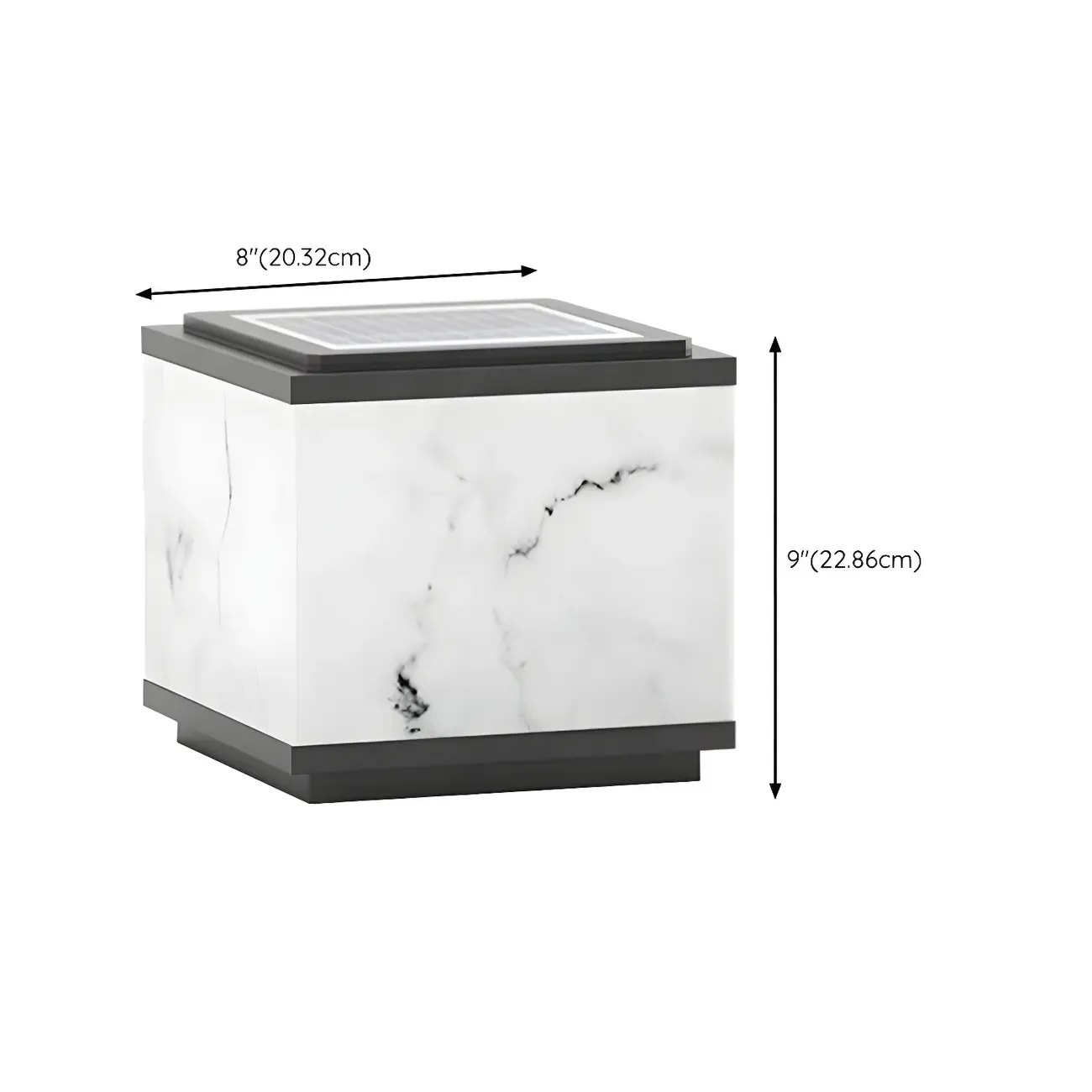 Solar Black White Ambient Post Cap Light Image - 22