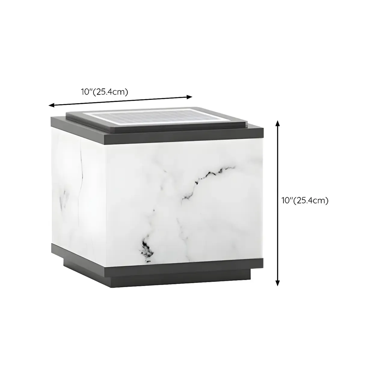 Solar Black White Ambient Post Cap Light Image - 23