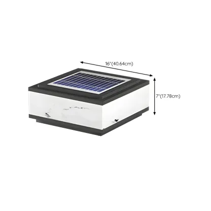 Solar Black White Ambient Post Cap Light Image - 24