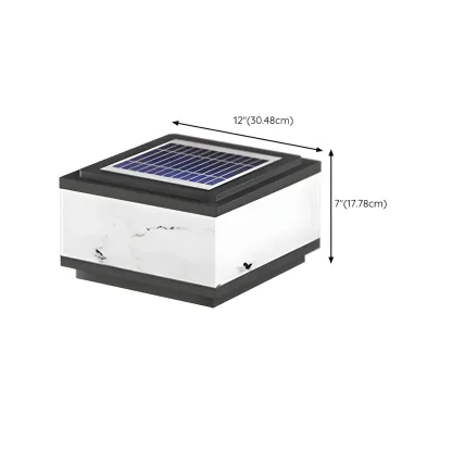 Solar Black White Ambient Post Cap Light Image - 25