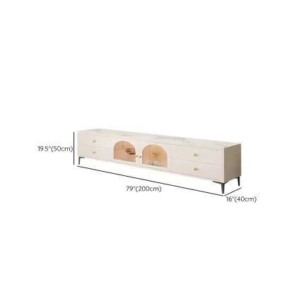 Glam Engineered Wood Juliet Arc TV Stand with Drawers #size