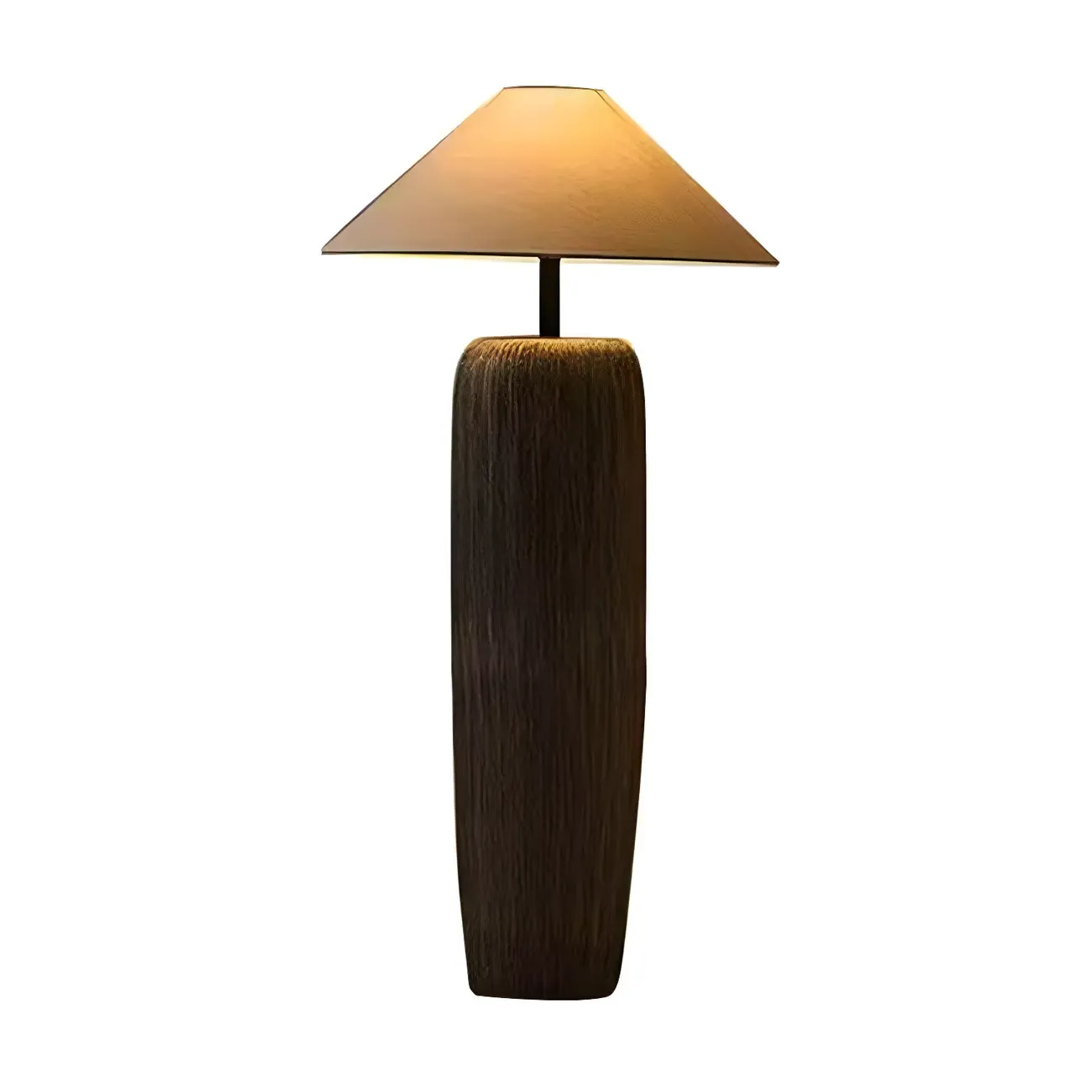 Minimalist Ceramic Fabric Shade Floor Lamp For Living Room Image - 6