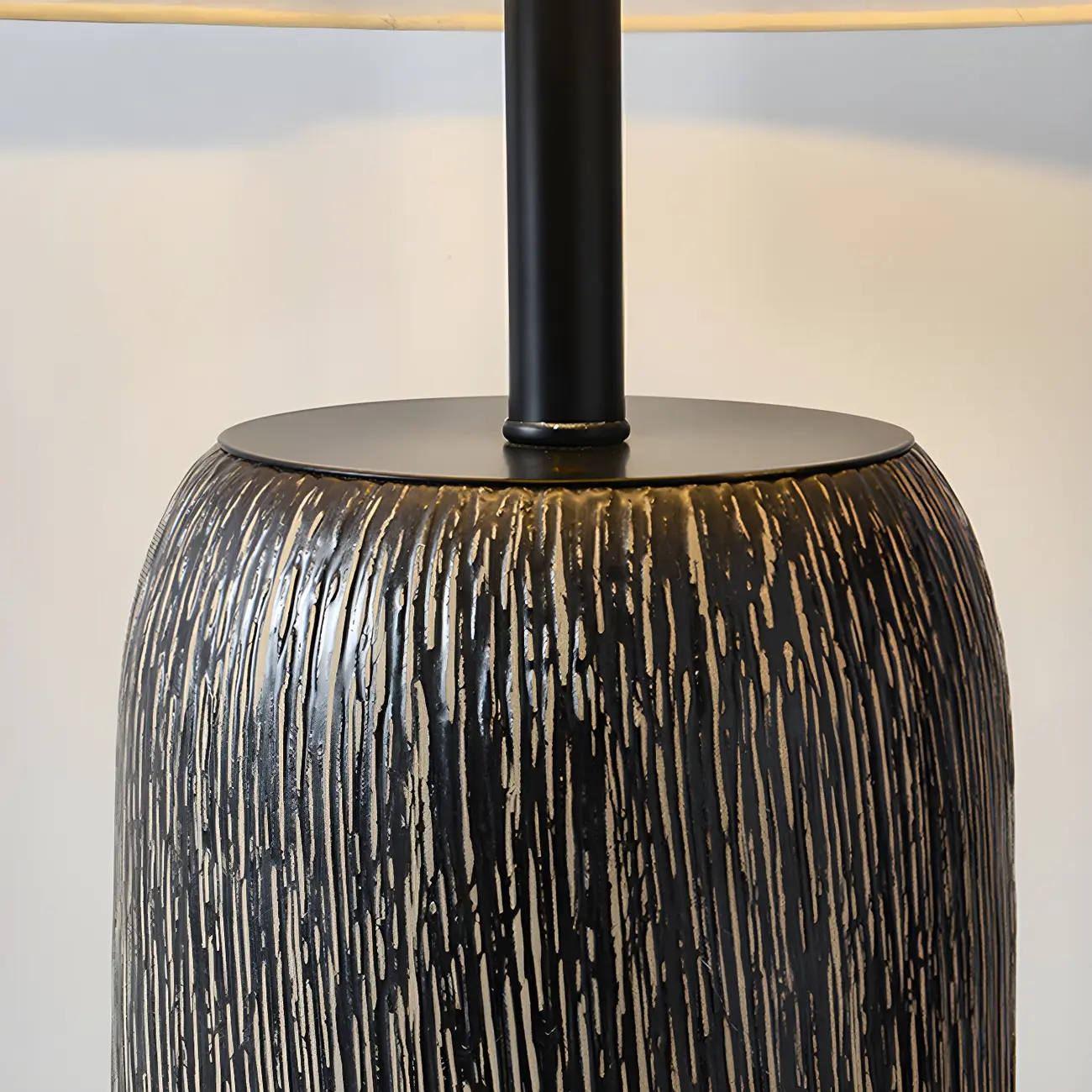 Minimalist Ceramic Fabric Shade Floor Lamp For Living Room Image - 8 | homeyfad