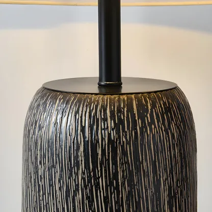 Minimalist Ceramic Fabric Shade Floor Lamp For Living Room Image - 8