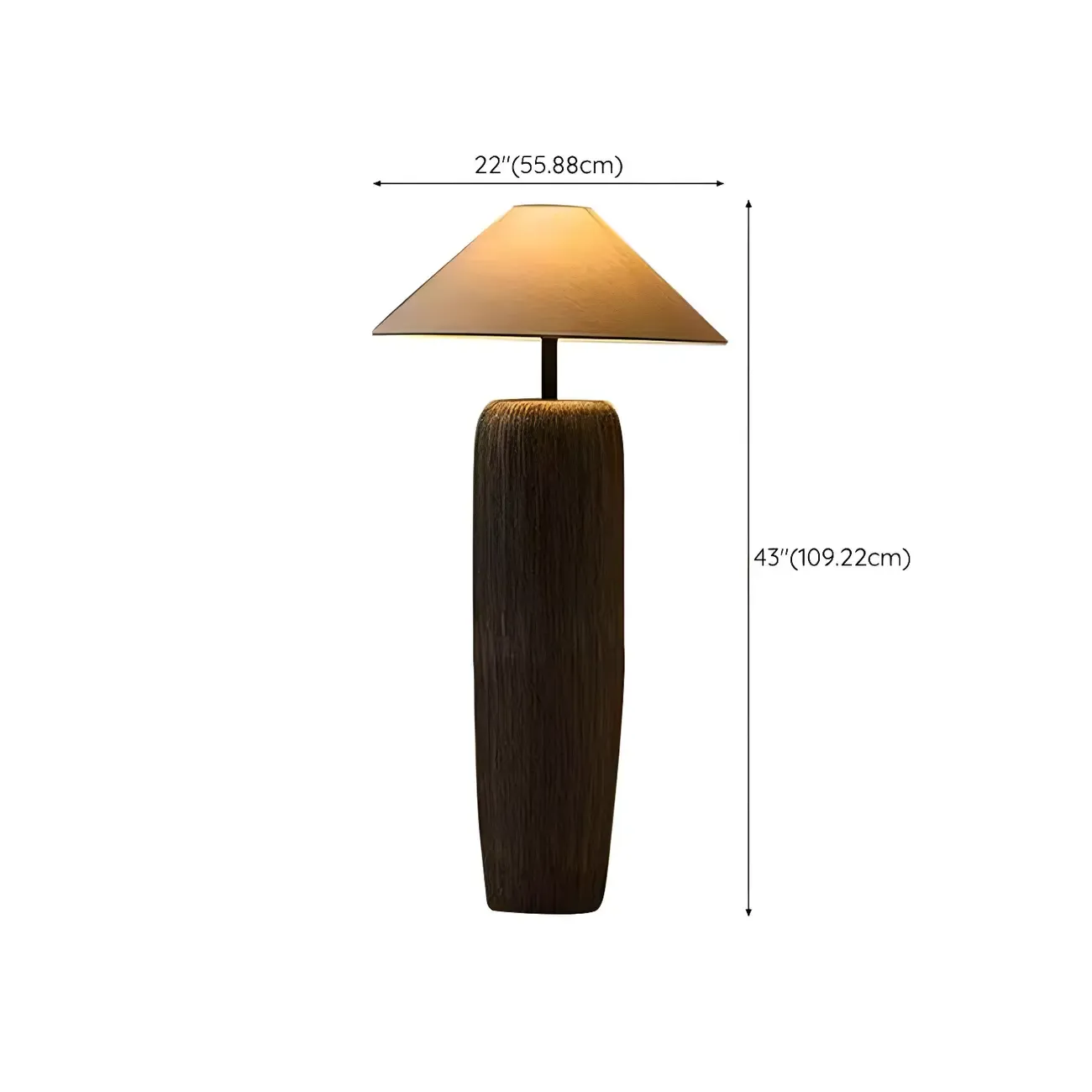 Minimalist Ceramic Fabric Shade Floor Lamp For Living Room Image - 13
