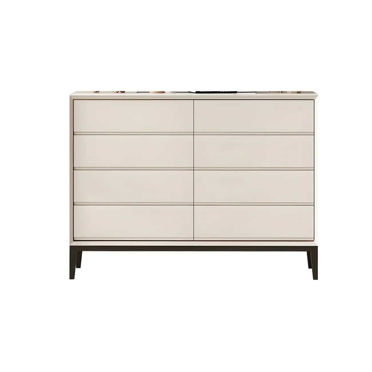 Elegant White Wooden Dresser Chest with 6-Storage Drawers Image - 2