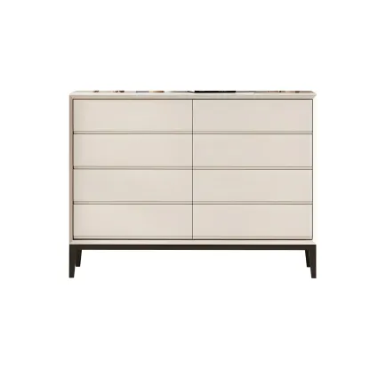 Elegant White Wooden Dresser Chest with 6-Storage Drawers Image - 2