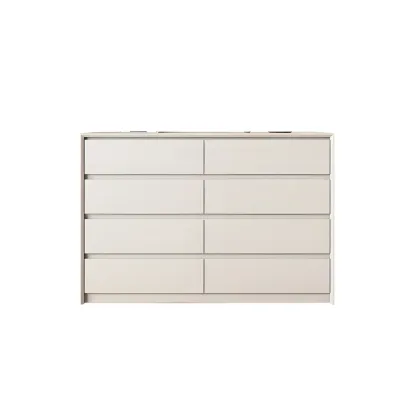 Elegant White Wooden Dresser Chest with 6-Storage Drawers Image - 3