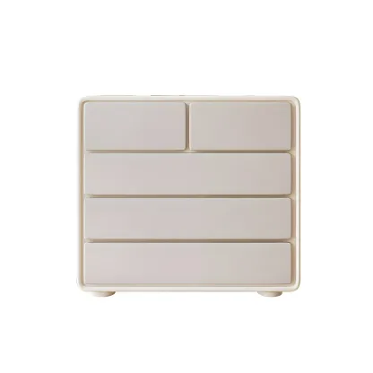Elegant White Wooden Dresser Chest with 6-Storage Drawers Image - 7