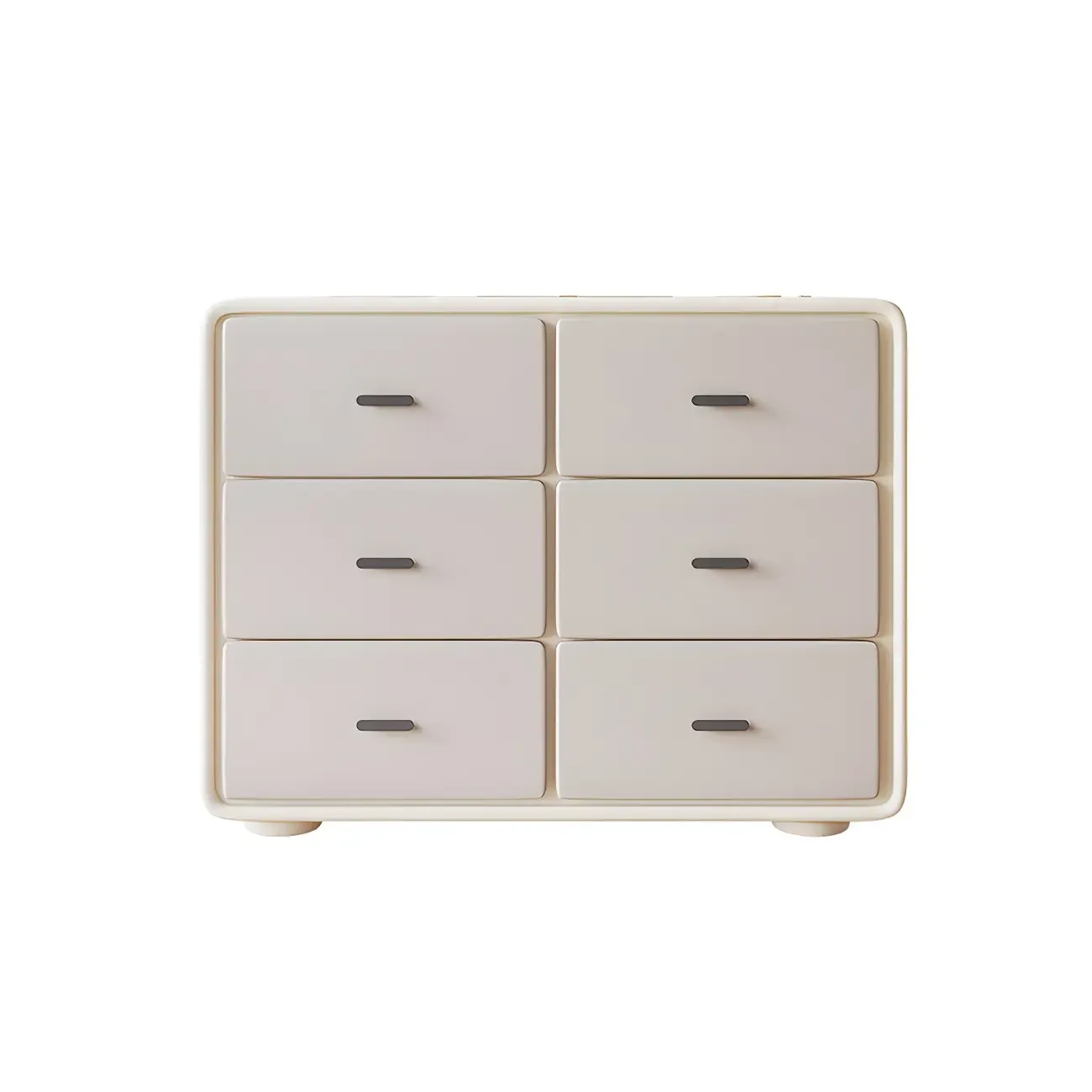 Elegant White Wooden Dresser Chest with 6-Storage Drawers Image - 11