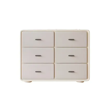 Elegant White Wooden Dresser Chest with 6-Storage Drawers Image - 11