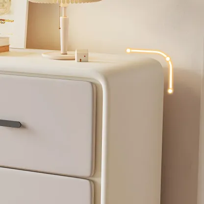 Elegant White Wooden Dresser Chest with 6-Storage Drawers Image - 12